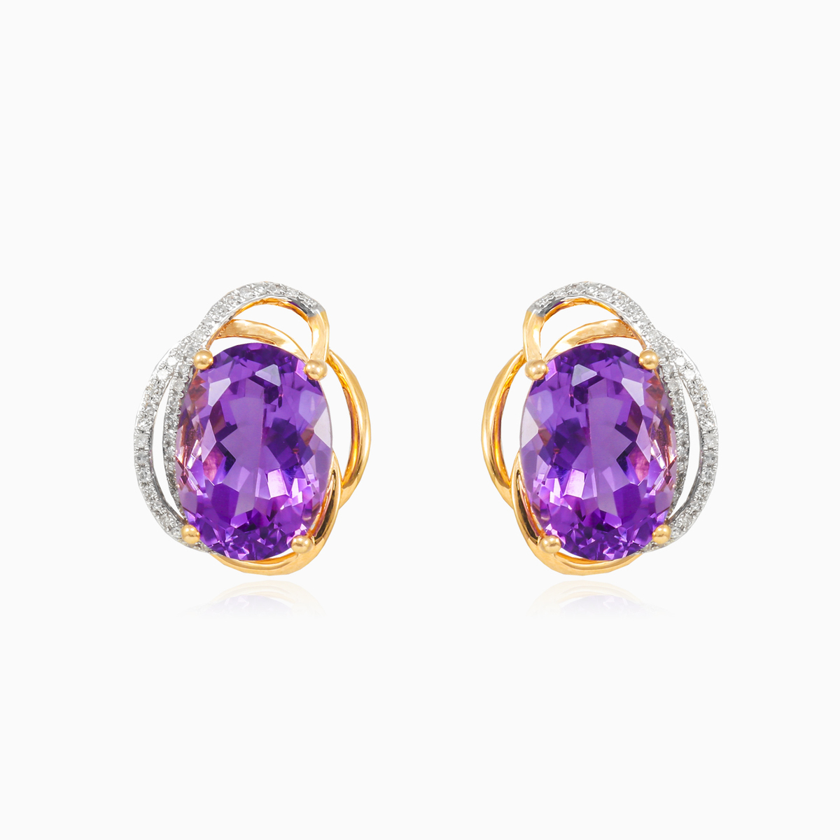 Boucles d'oreilles améthyste en or rose femme Boucles d'oreilles Brillantino N.1
