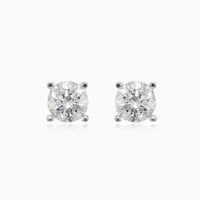 Classic four-prong solitaire earrings unisex Серьги Brillantino