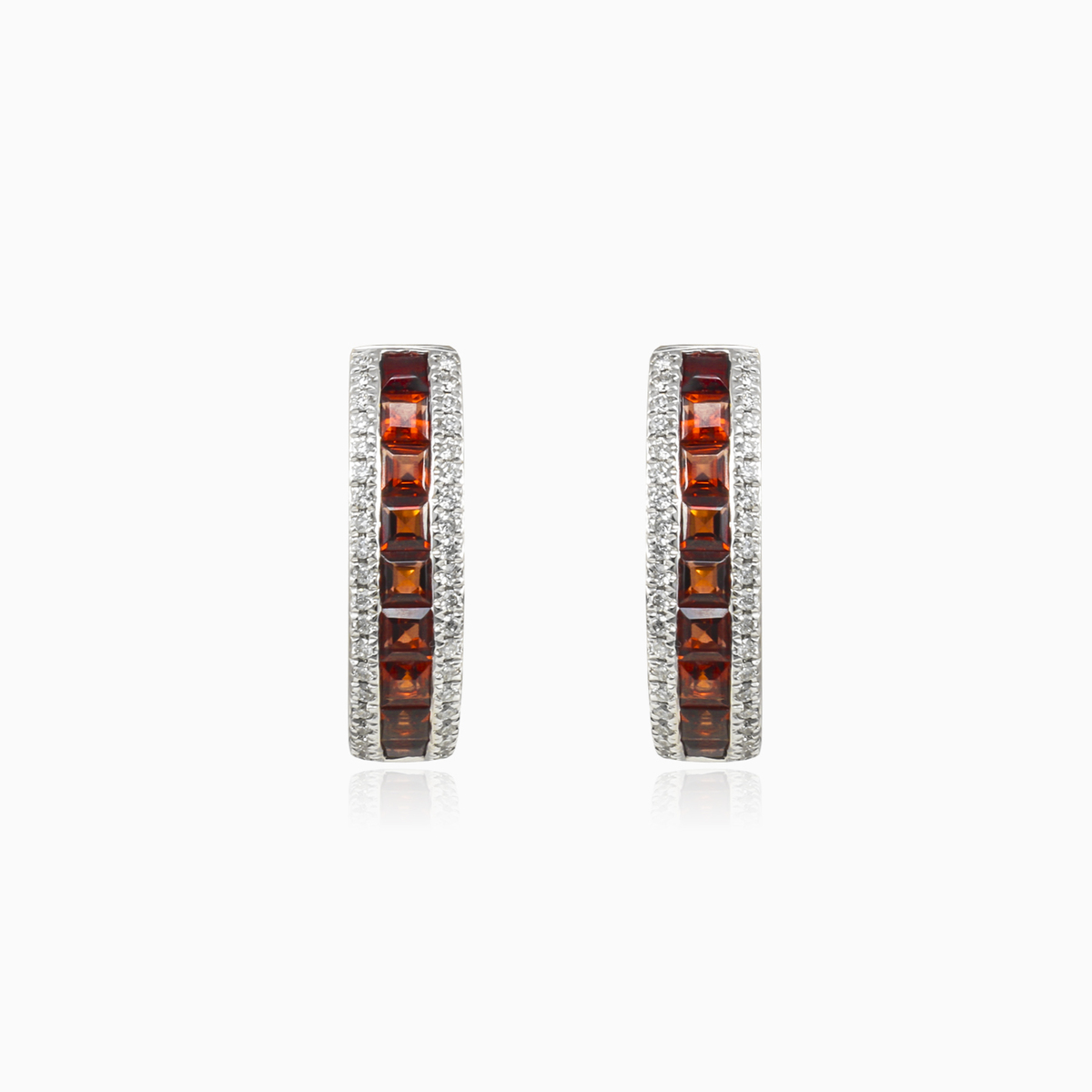 Pendientes de granate y diamante mujer Pendientes Brillantino N.1