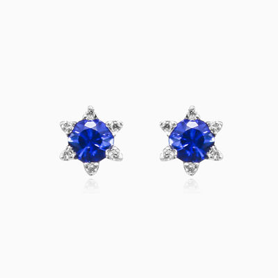 Sapphire flower studs unisex Earrings Brillantino
