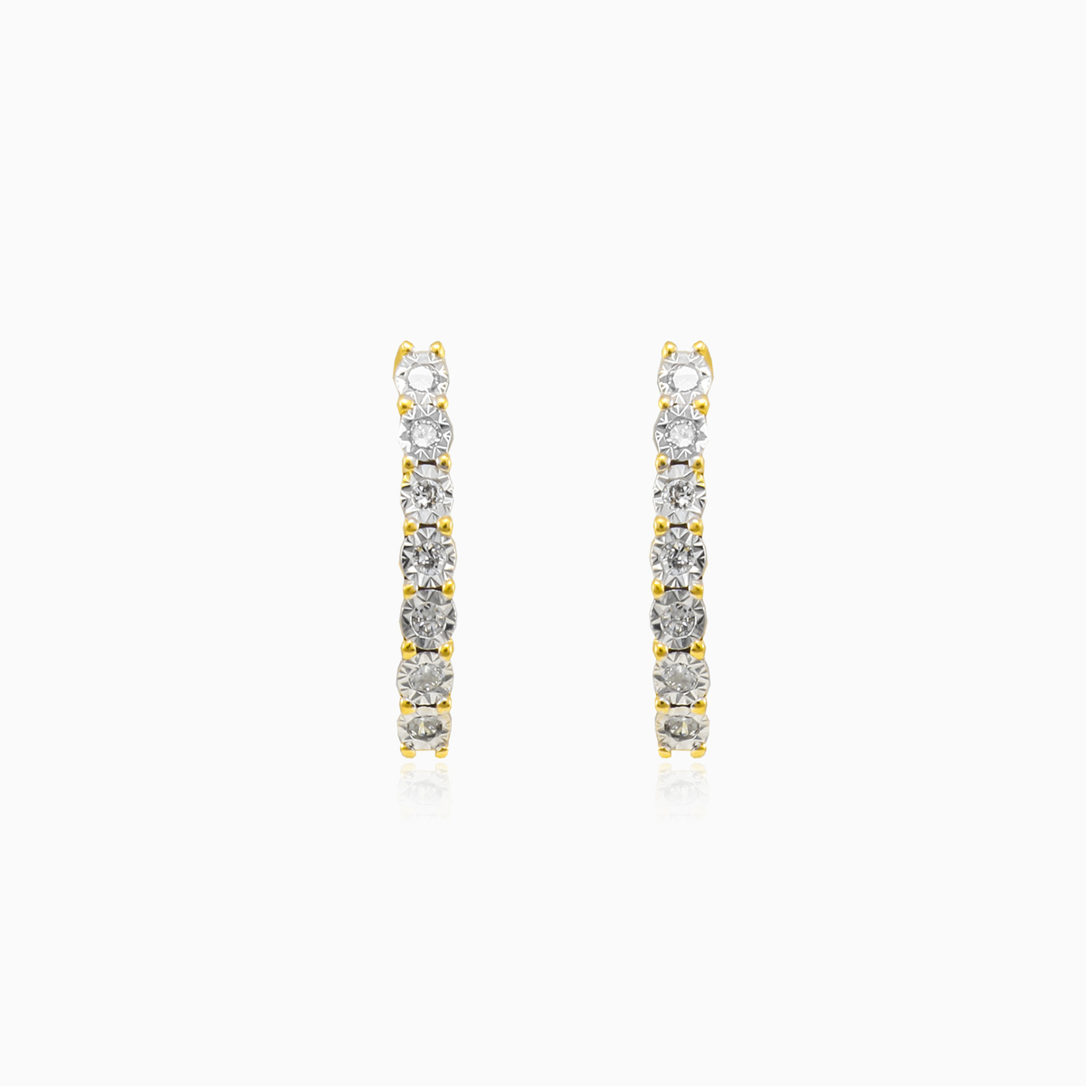 Boucles d'oreilles à ligne de diamant femme Boucles d'oreilles Brillantino N.1