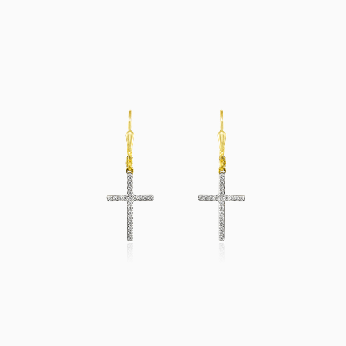 Dangling cross diamond earrings unisex Earrings Brillantino N.1