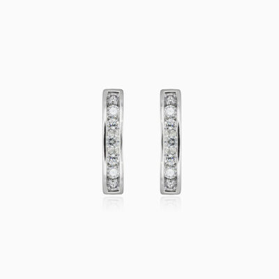 Channel-set white gold earrings woman Earrings Brillantino