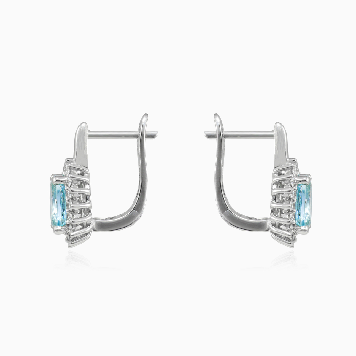 Königliche Aquamarin-Diamant-Ohrringe Frauen Ohrringe Brillantino N.2