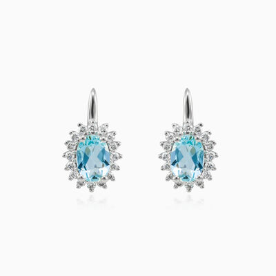 Royal aquamarine diamond earrings woman Earrings Brillantino