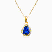 Pear-cut blue quartz gold pendant woman Pendants Royal