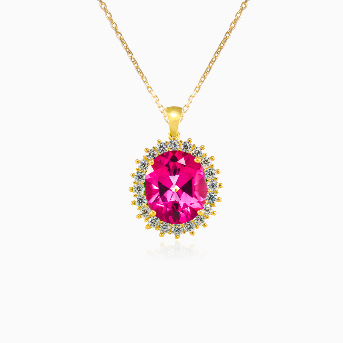 Pendentif quartz rose royal ovale en or femme Pendentifs Royal N.1
