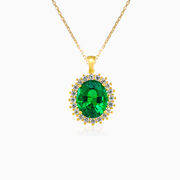 Pendentif quartz vert royal ovale en or femme Pendentifs Royal