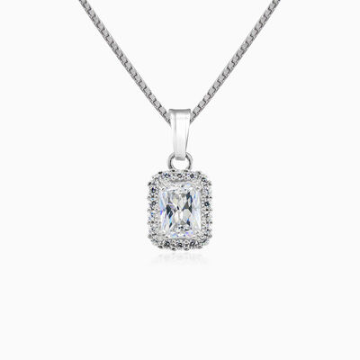 Rectangle crystal white gold pendant woman Pendants Royal