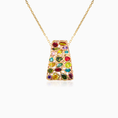Mosaico trapeze gold pendant woman Pendants Mosaico