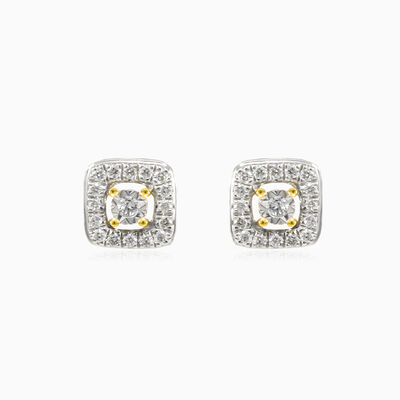 Square diamond studs unisex Earrings Brillantino
