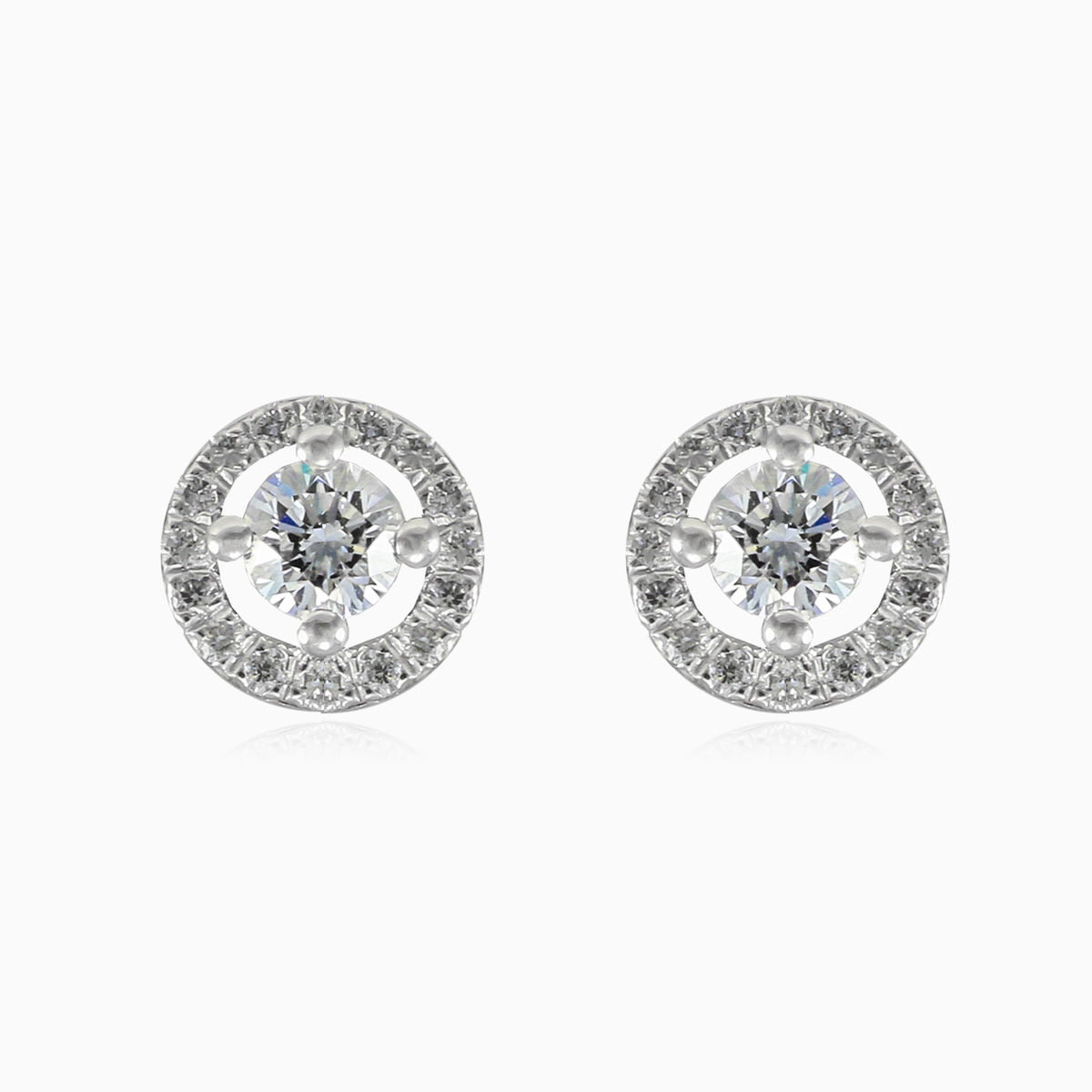 Round diamond studs unisex Earrings Brillantino N.1