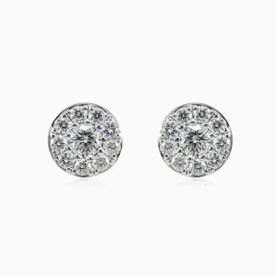 Halo diamond studs unisex Earrings Brillantino