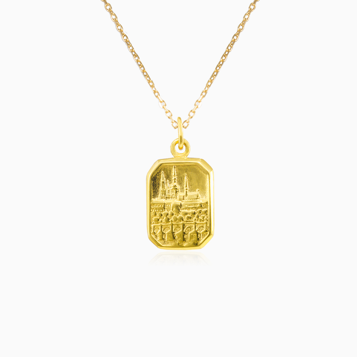 Pendentif Château de Prague en or unisex Pendentifs Lustrous N.1