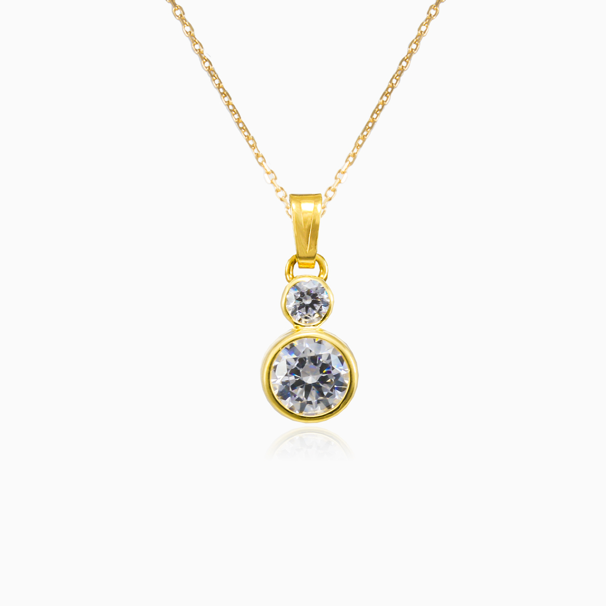 Bezel crystals gold pendant Frauen Anhänger Lustrous N.1