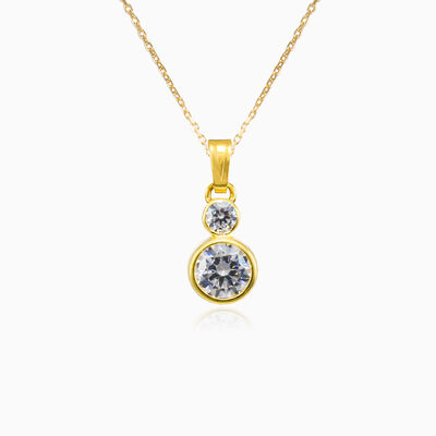 Pendentif en or avec cristaux à lunette femme Pendentifs Lustrous