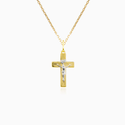 ZLATÝ PŘÍVĚSEK KŘÍŽEK S JEŽÍŠEM unisex Přívěsky Santa Croce