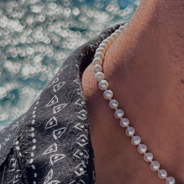 Pearl necklace unisex Collares Lustrous N.4