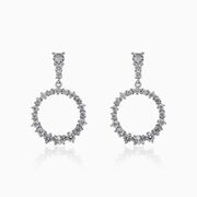 Dangling circle silver stud earrings woman Earrings Shine bright