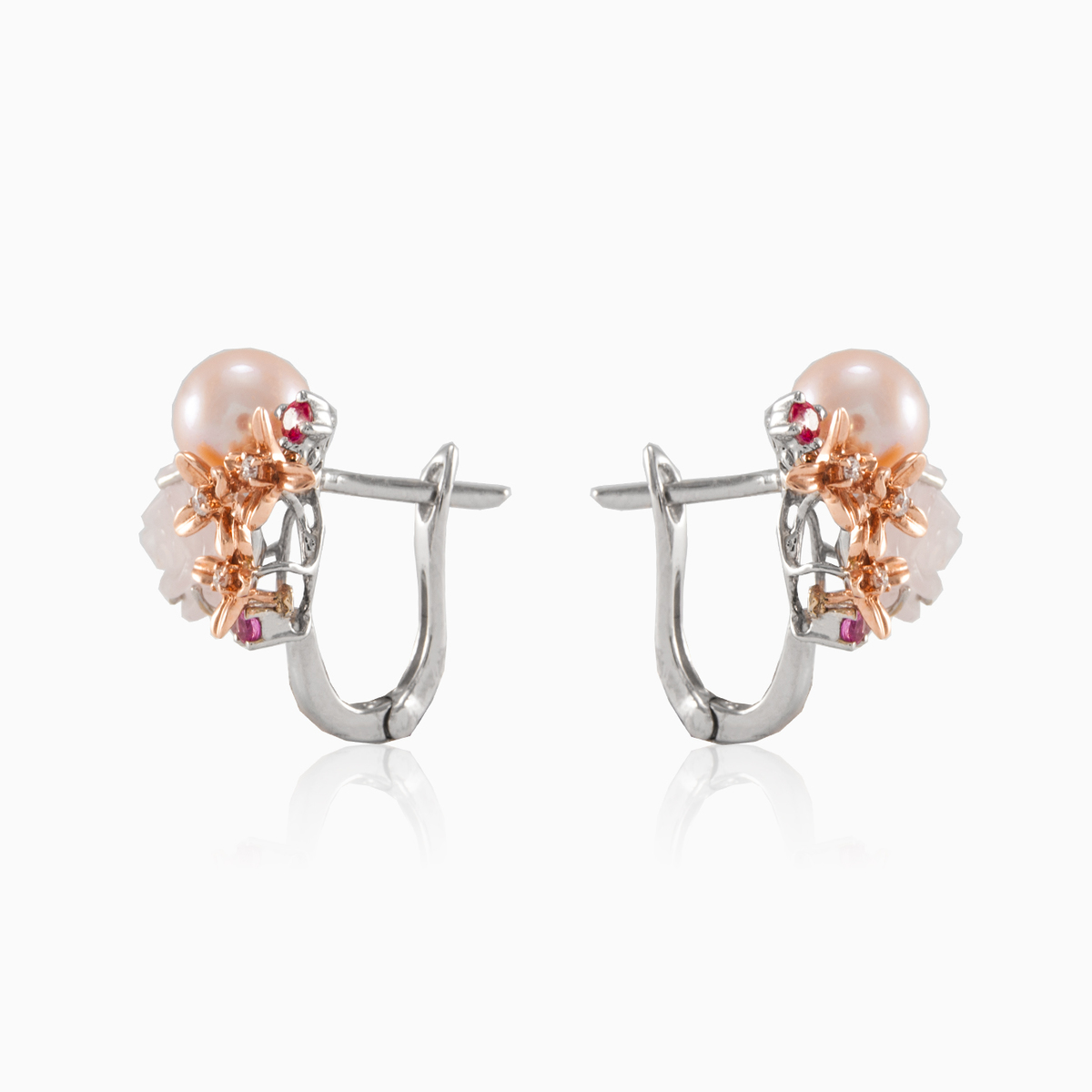 Perlenohrringe mit Diamanten Frauen Ohrringe Brillantino N.2