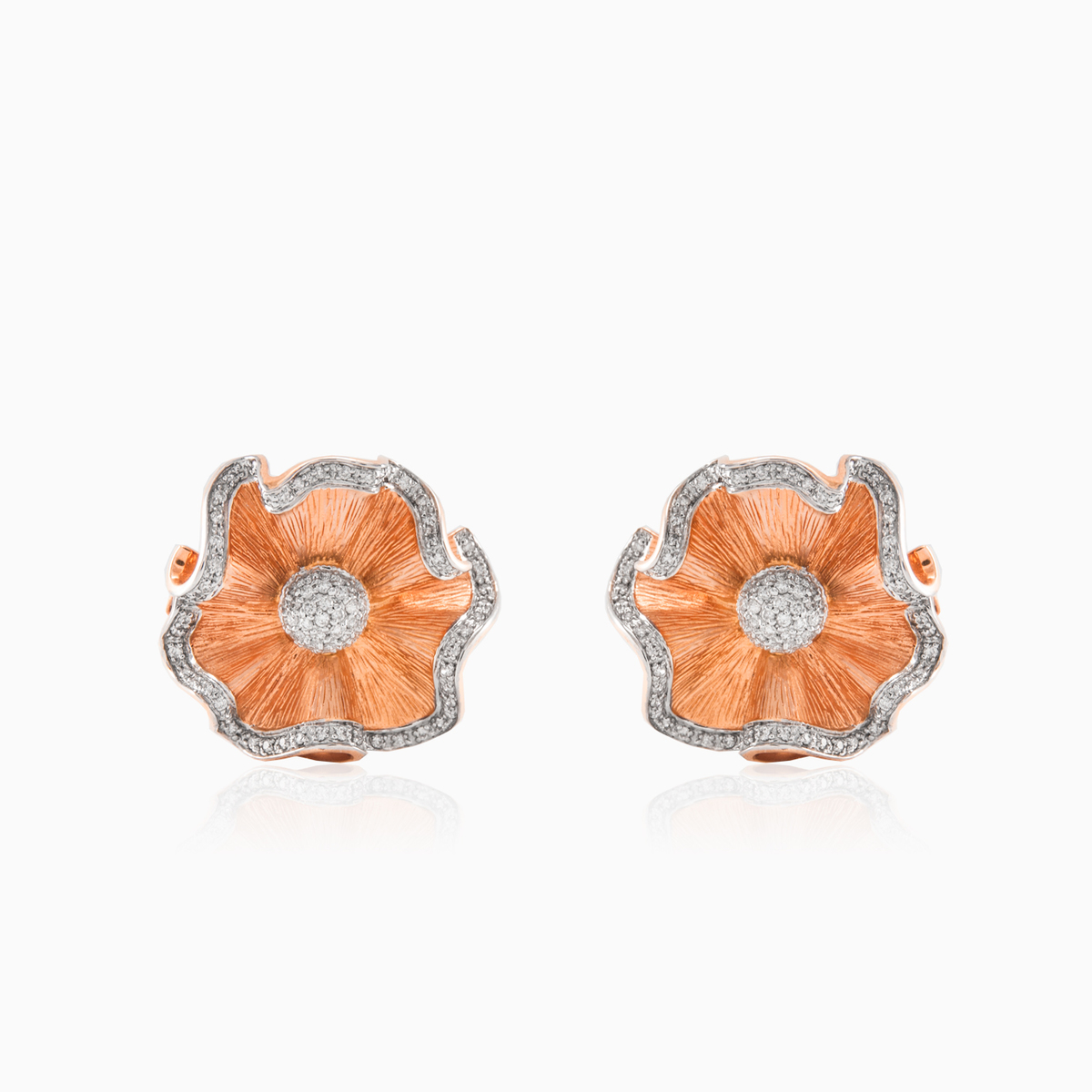 Wavy flower gold earrings woman Earrings Brillantino N.1