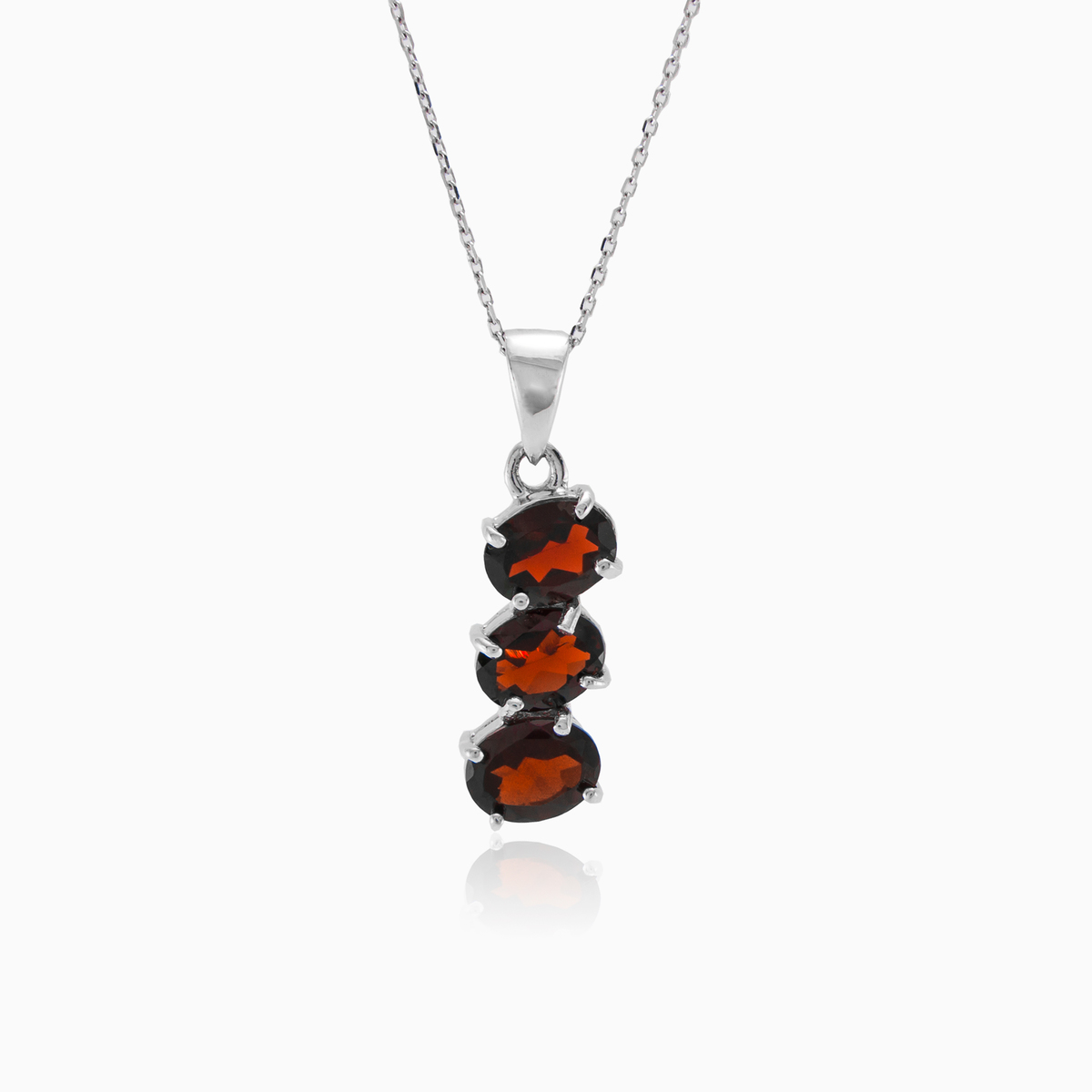 Pendentif trois grenats femme Pendentifs Colorino N.1