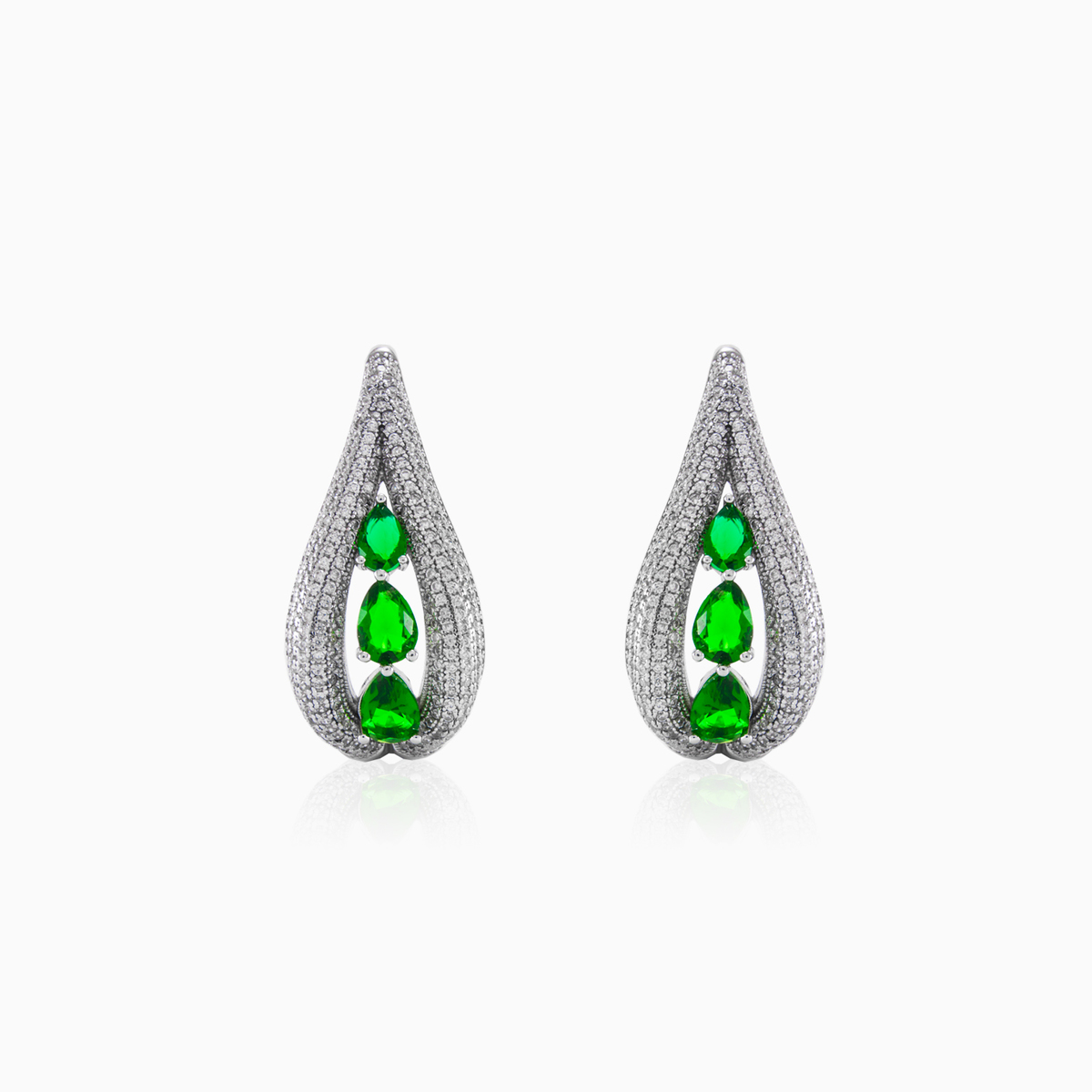 Серьги с зеленым кварцем Женские Серьги Colorino N.1