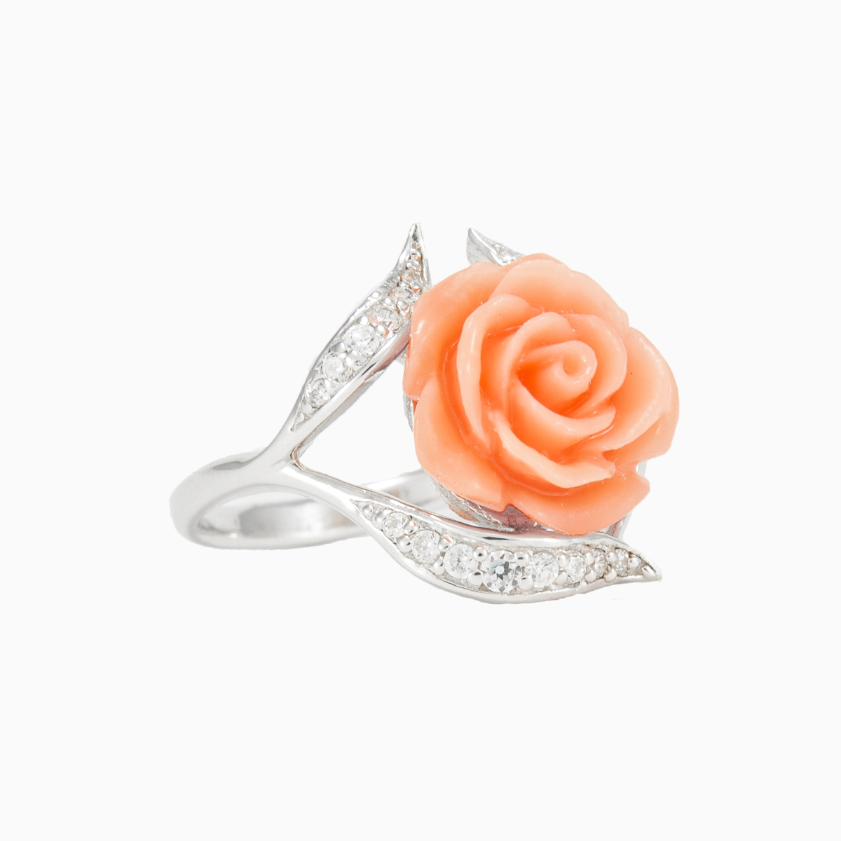 Korallenrose Ring mit Kristallen Frauen Ringe Colorino N.2