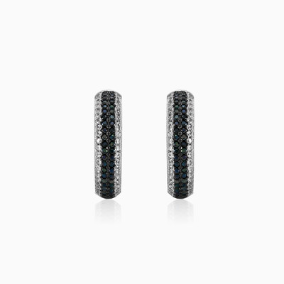 Pendientes de plata con cristales blancos y negros mujer Pendientes Shine bright