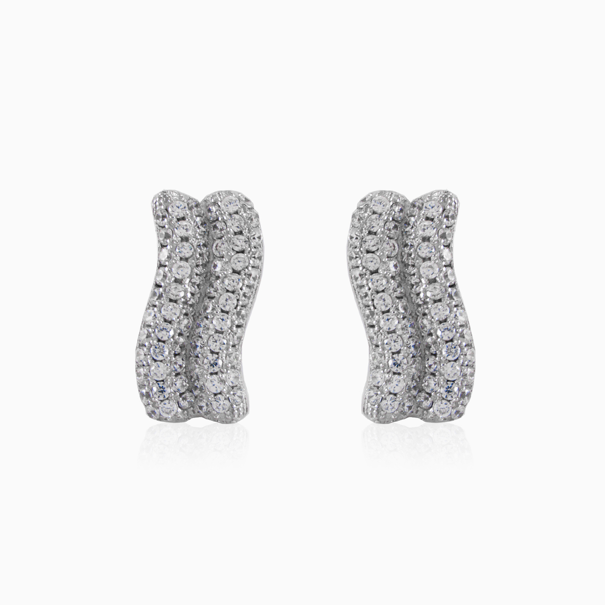 Wavy silver earrings woman Earrings Shine bright N.1