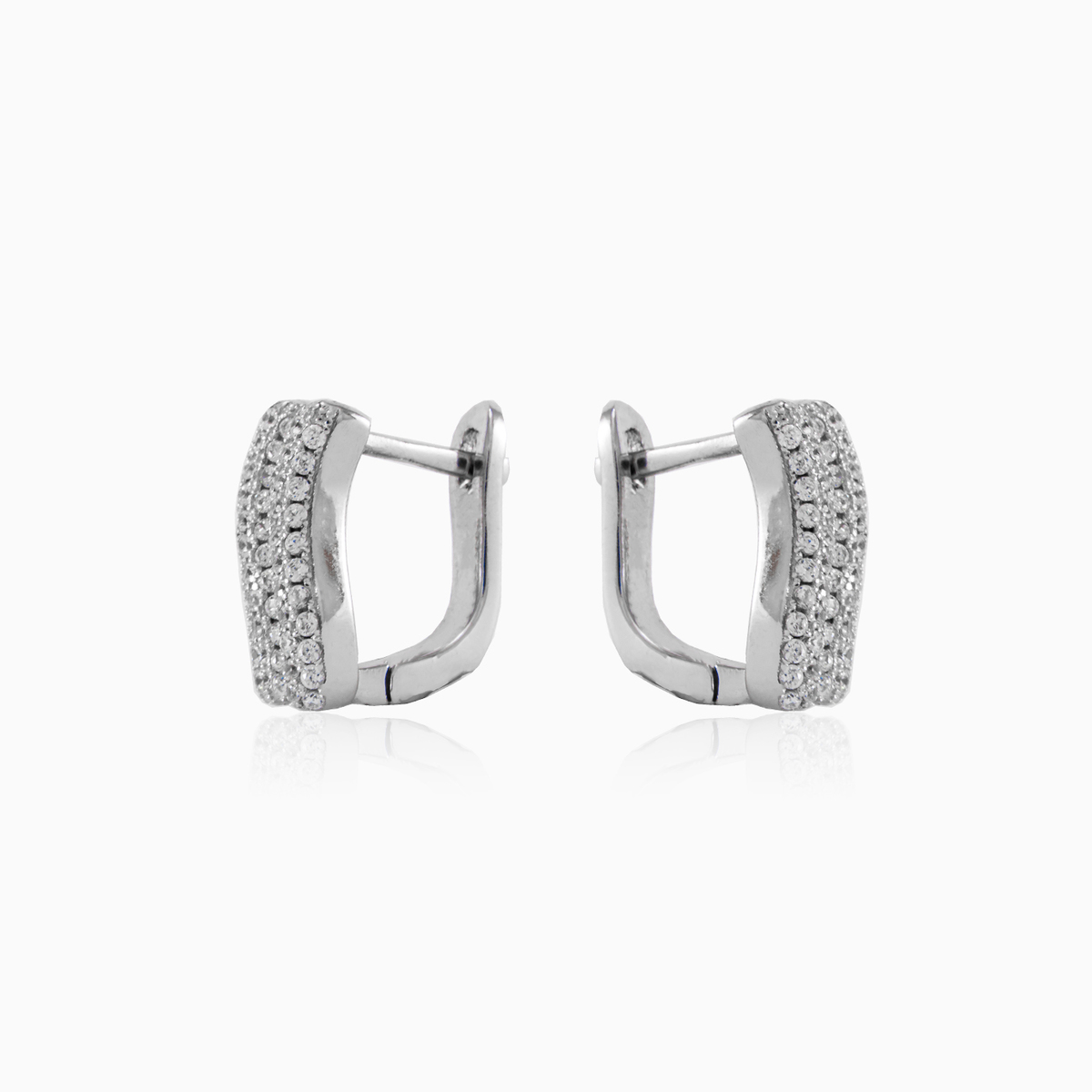 Wavy silver earrings woman Earrings Shine bright N.2