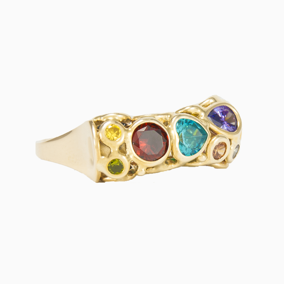 Mosaico blue heart ring woman Rings Mosaico N.4