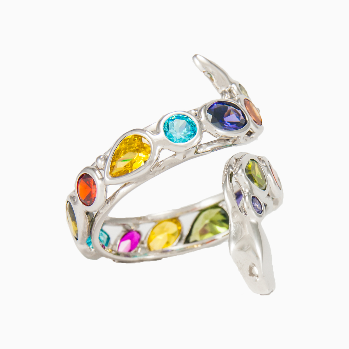 Mosaico white snake ring woman Rings Mosaico N.2