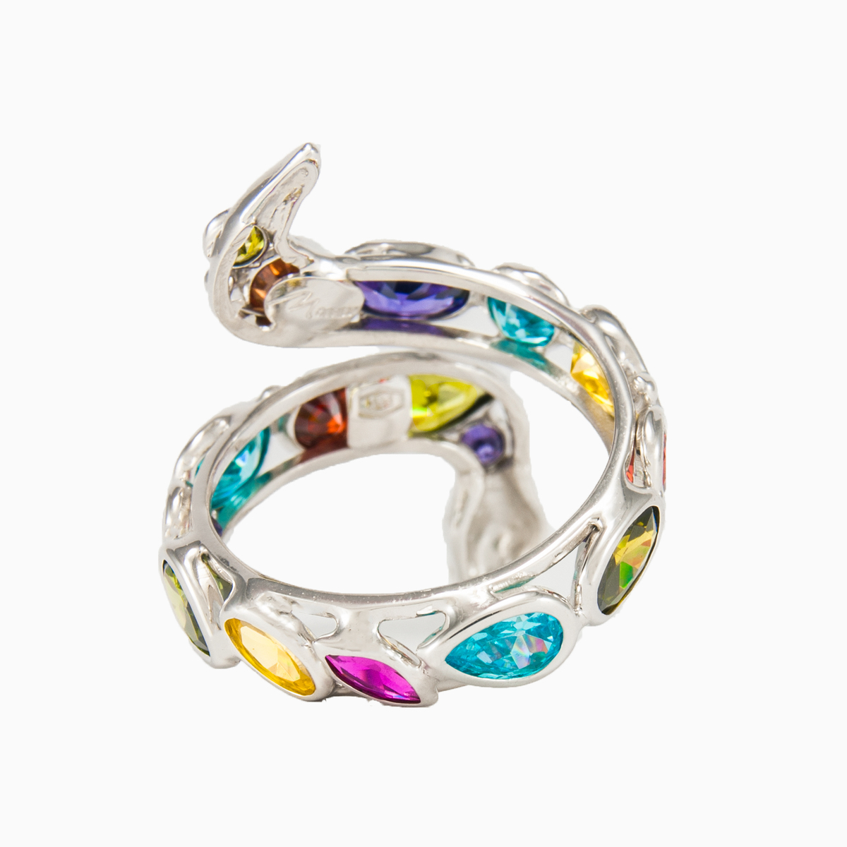Mosaico white snake ring woman Rings Mosaico N.6
