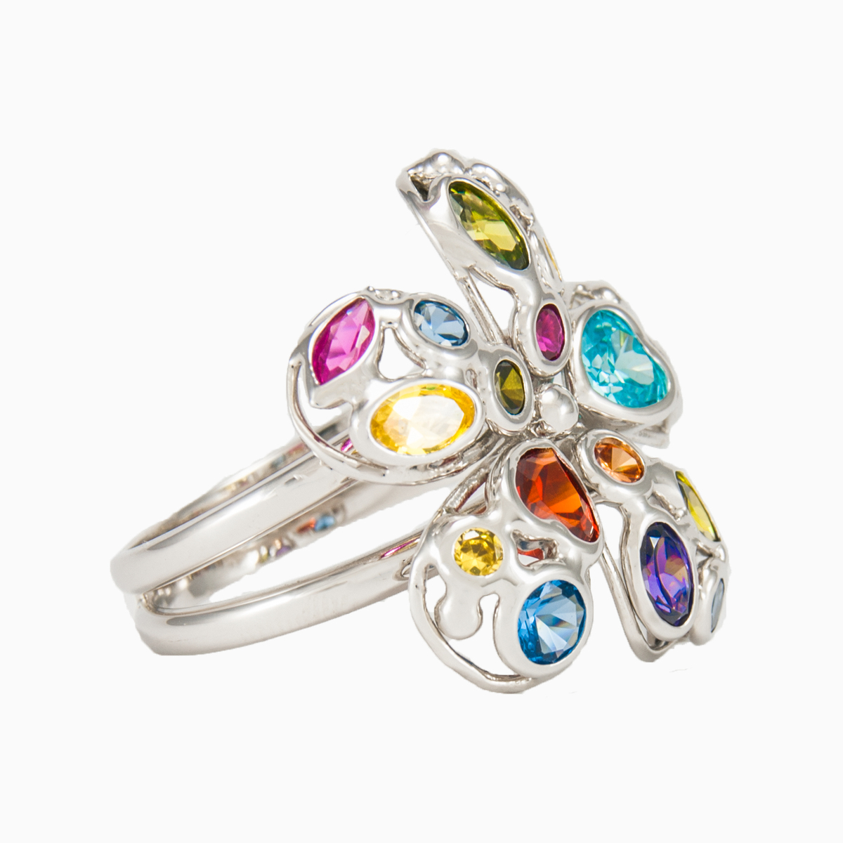 Mosaico weißer Blumenring Frauen Ringe Mosaico N.4
