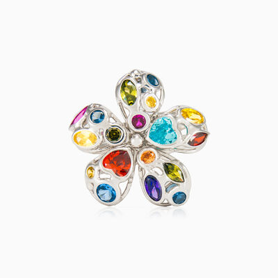 Mosaico white flower ring woman Rings Mosaico