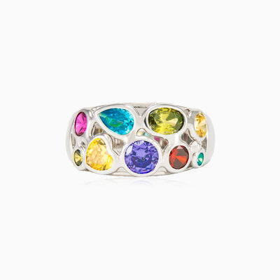 Mosaico white gold band ring woman Rings Mosaico