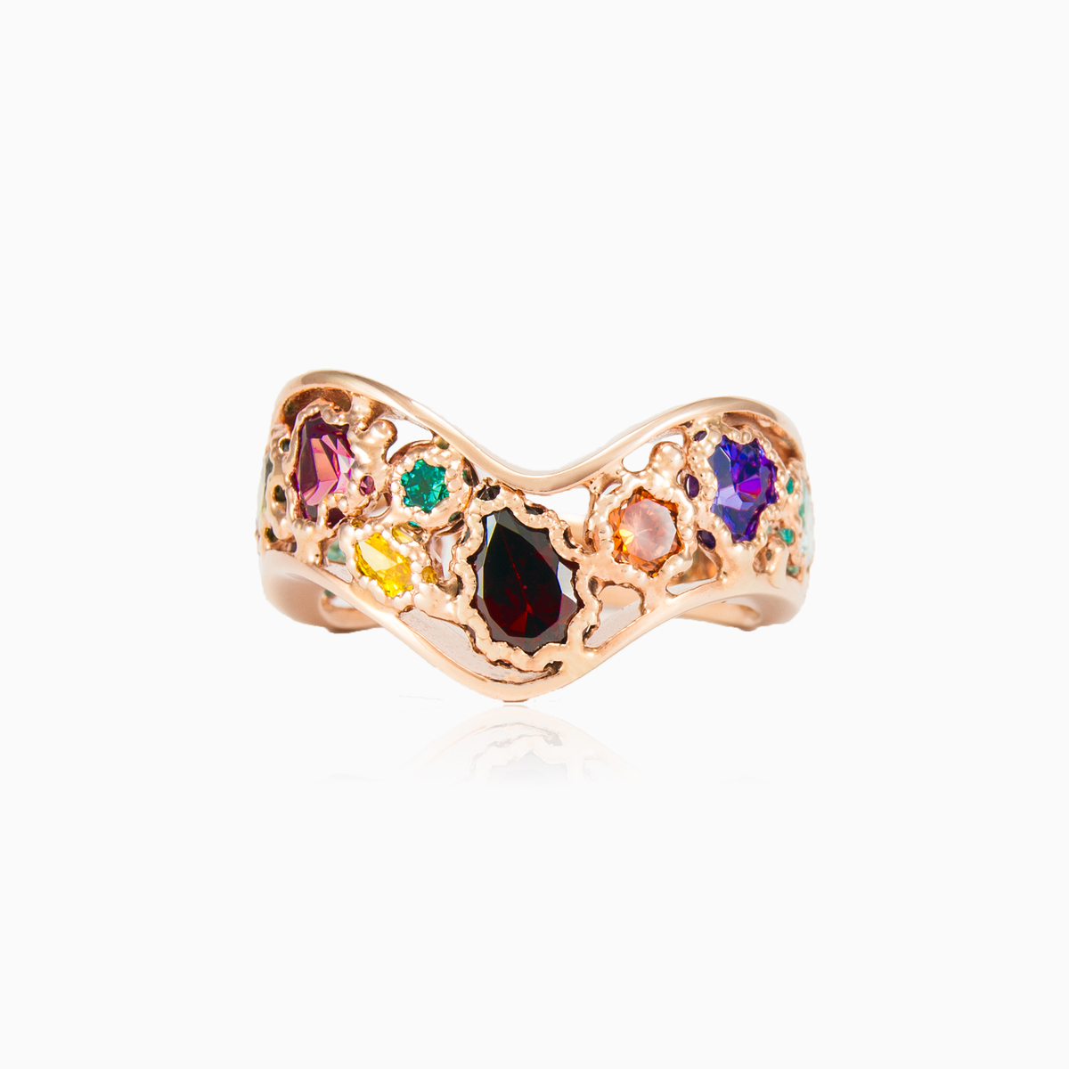 Bague Mosaïco baroque incurvée  femme Bagues Mosaico N.1