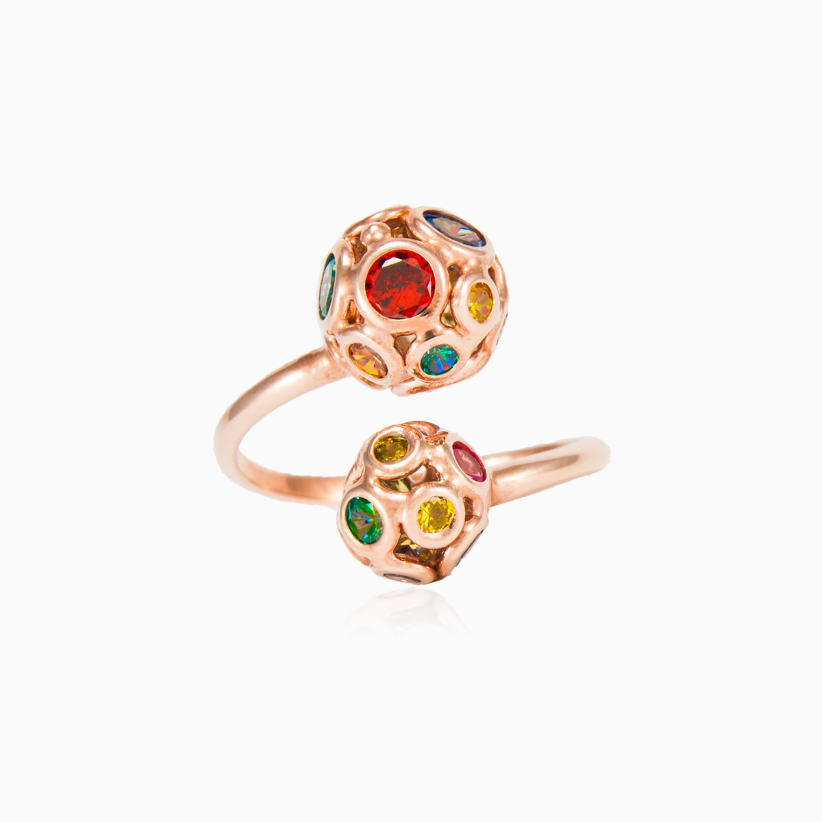 Mosaico rose beads open ring woman Rings Mosaico N.1