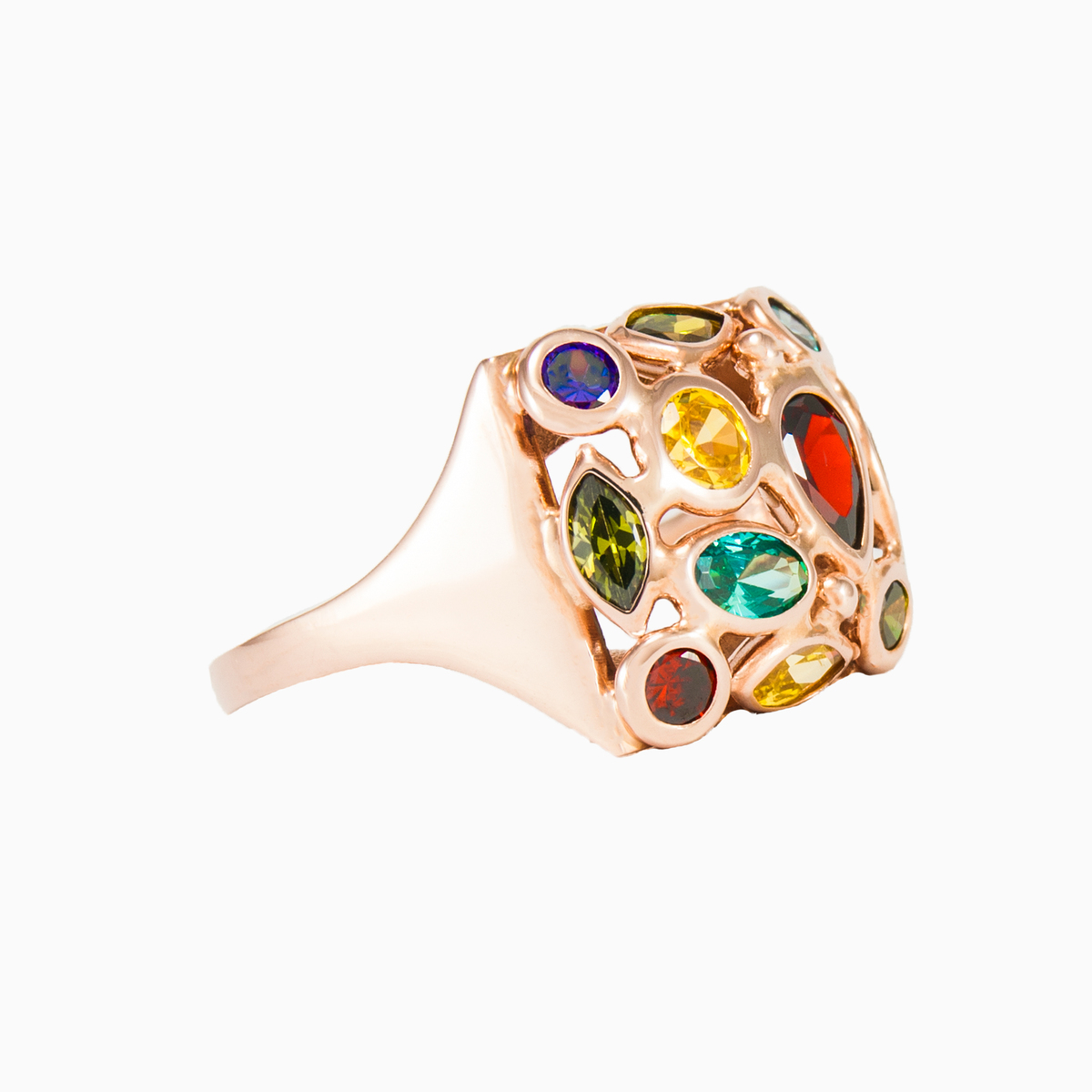 Mosaico rose square ring woman Rings Mosaico N.3