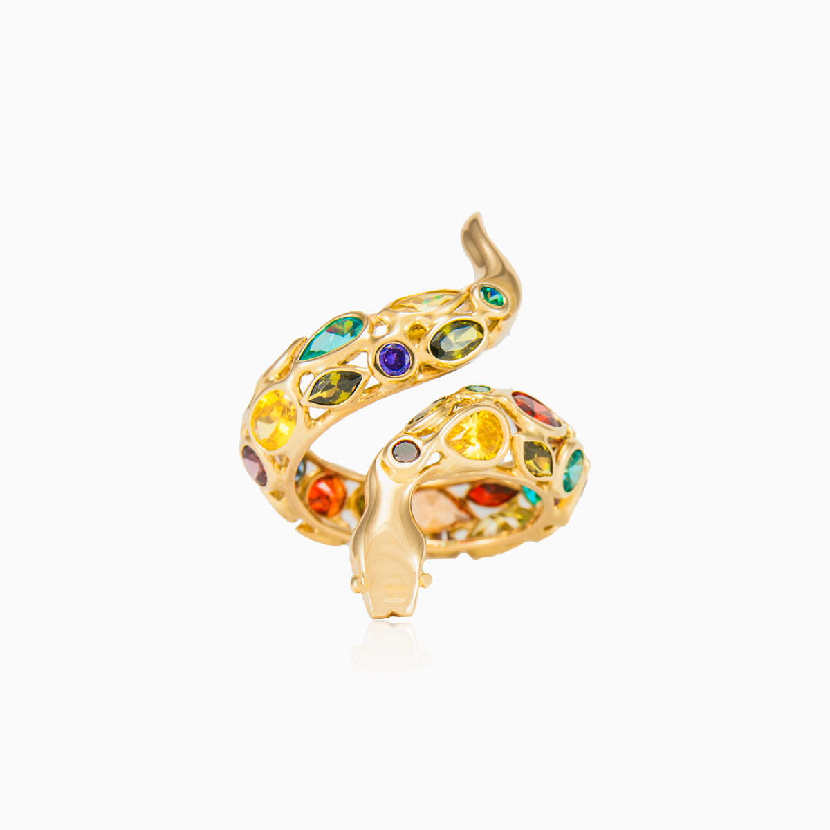 Mosaico yellow snake ring woman Rings Mosaico N.1