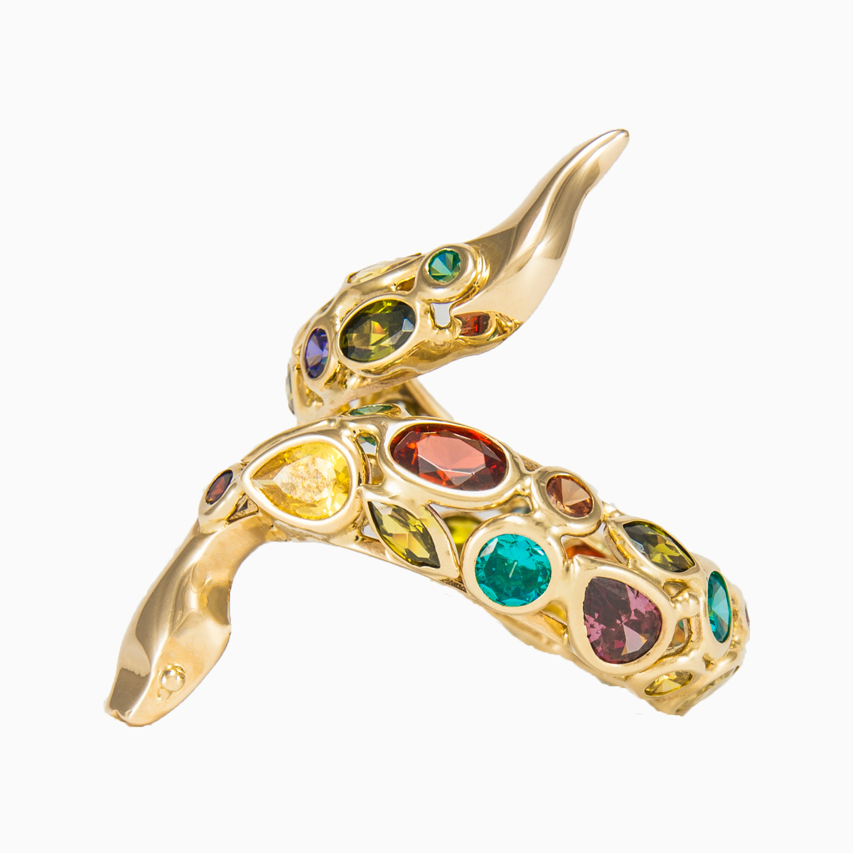 Mosaico yellow snake ring woman Rings Mosaico N.7