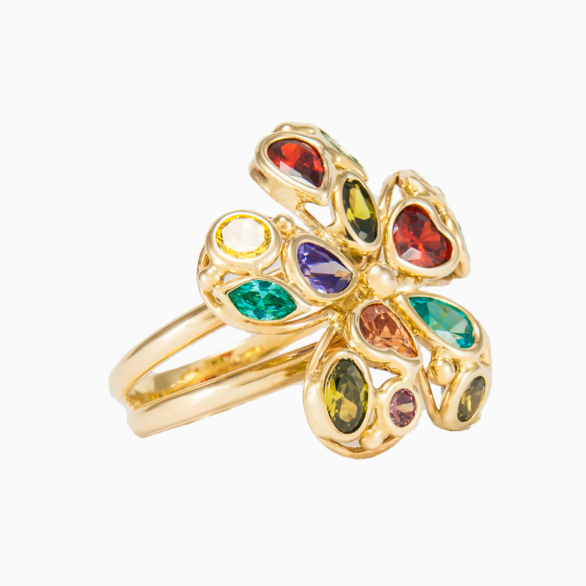 Bague Mosaïco à fleurs jaunes femme Bagues Mosaico N.3