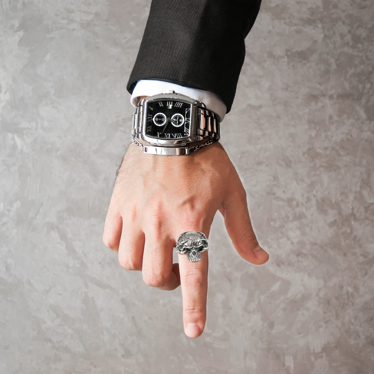 Gothic skull ring man Rings Simbólico N.3