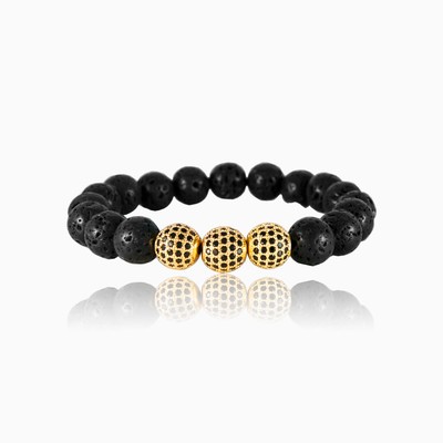 Lava bead  man Bracelets Rustico
