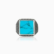 Turquoise ring man Rings Detallado