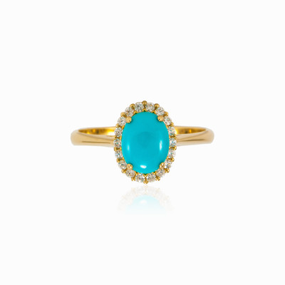 Halo Turquoise ring woman Rings Royal