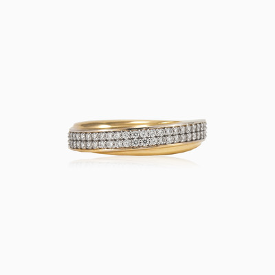 Double row band ring woman Wedding rings Lustrous