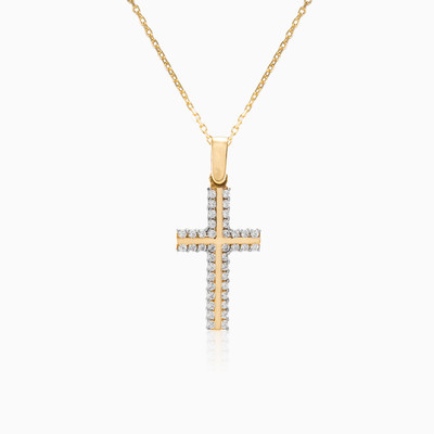 Gold and crystal cross woman Pendants Santa Croce