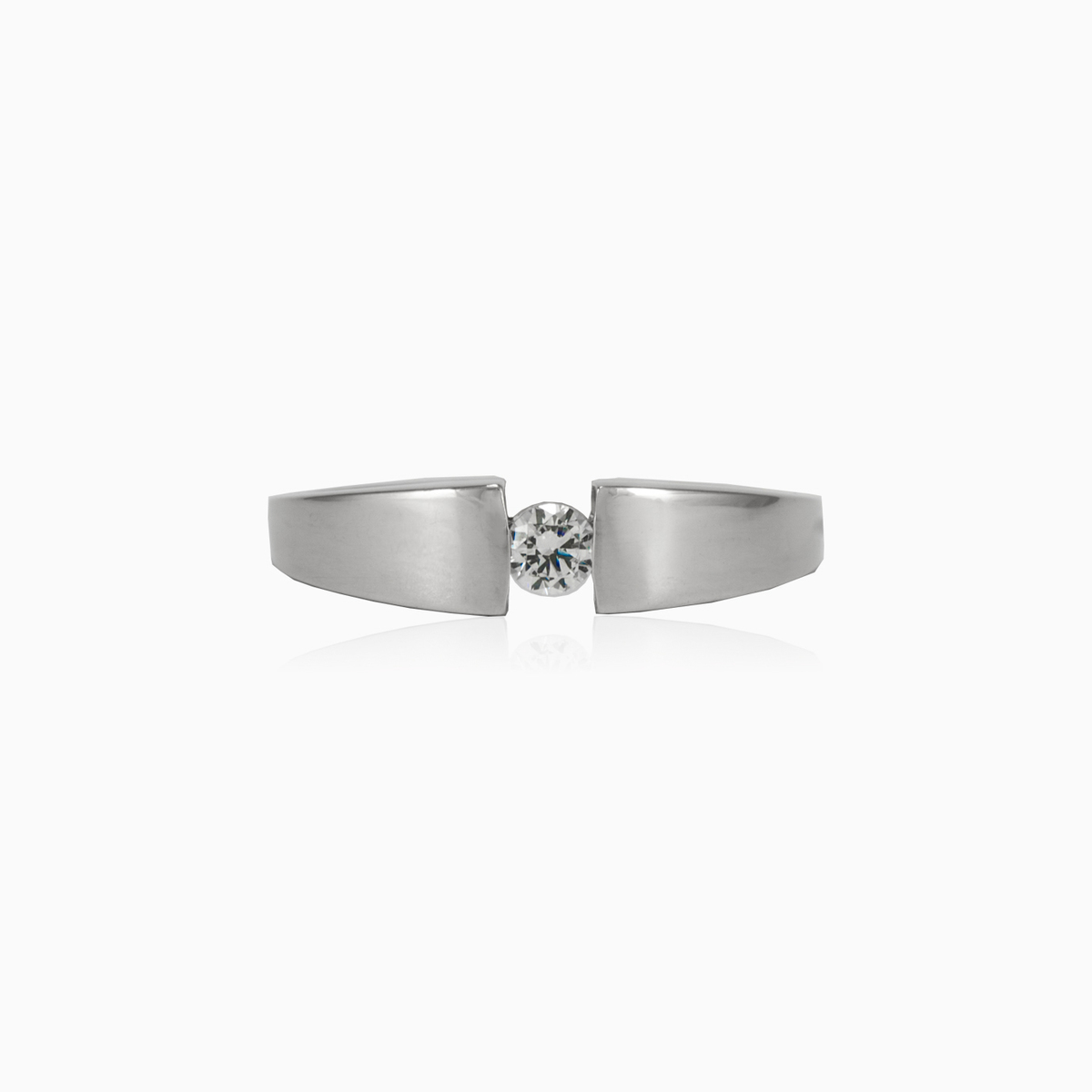 Solitaire blanc tendu femme Bagues de fiançailles Lustrous N.1